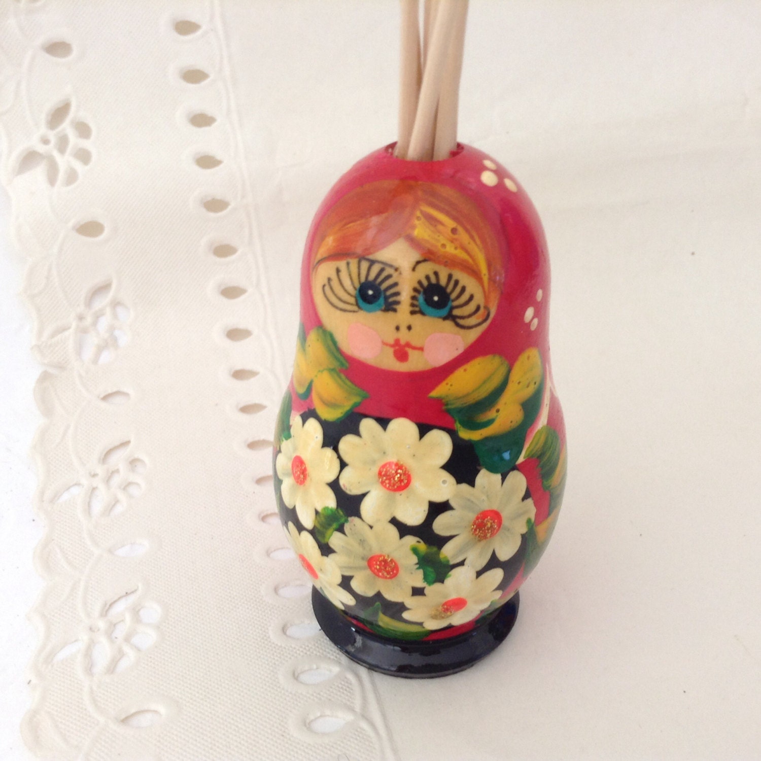 Matryoshka Doll Toothpick Holder vintage Russian by TheWhatNaught