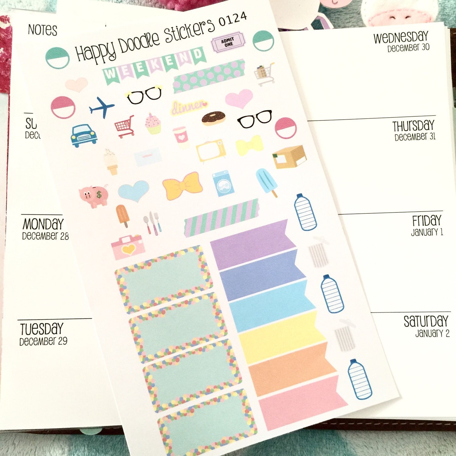 Personal Size Sampler Planner Stickers 0124 by TheHappyDoodle