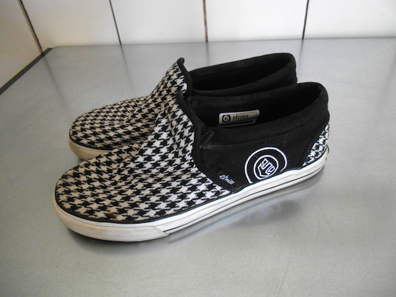 houndstooth slip on shoes