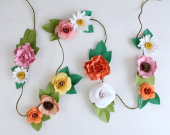 Rose Garland, Wedding Garland, Paper Flower Garland, Party Decor, Home Decor, Garden Party
