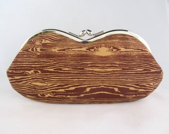 Woodgrain Eyeglass Case - Eye Glass Case - Sunglasses Case - Cute Glasses Case - Sunglass Case - Glasses Case Kiss Lock
