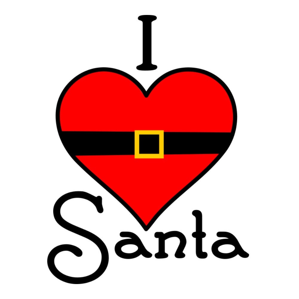 Download SVG I Love Santa DXF EPS Santa Christmas Shirt