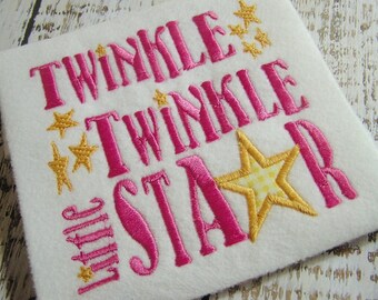 Twinkle little star embroidery design, star embroidery, star appliqué design, twinkle twinkle little star, appliqué embroidery design