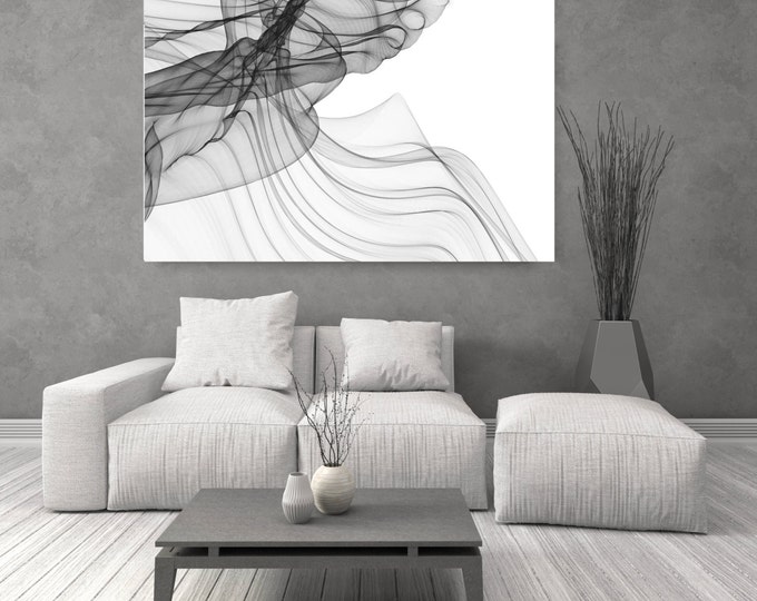ORL-7300 Abstract Expressionism in BW 21. Abstract Black and White, Wall Decor, Large Contemporary Canvas Art Print up to 72" by Irena Orlov