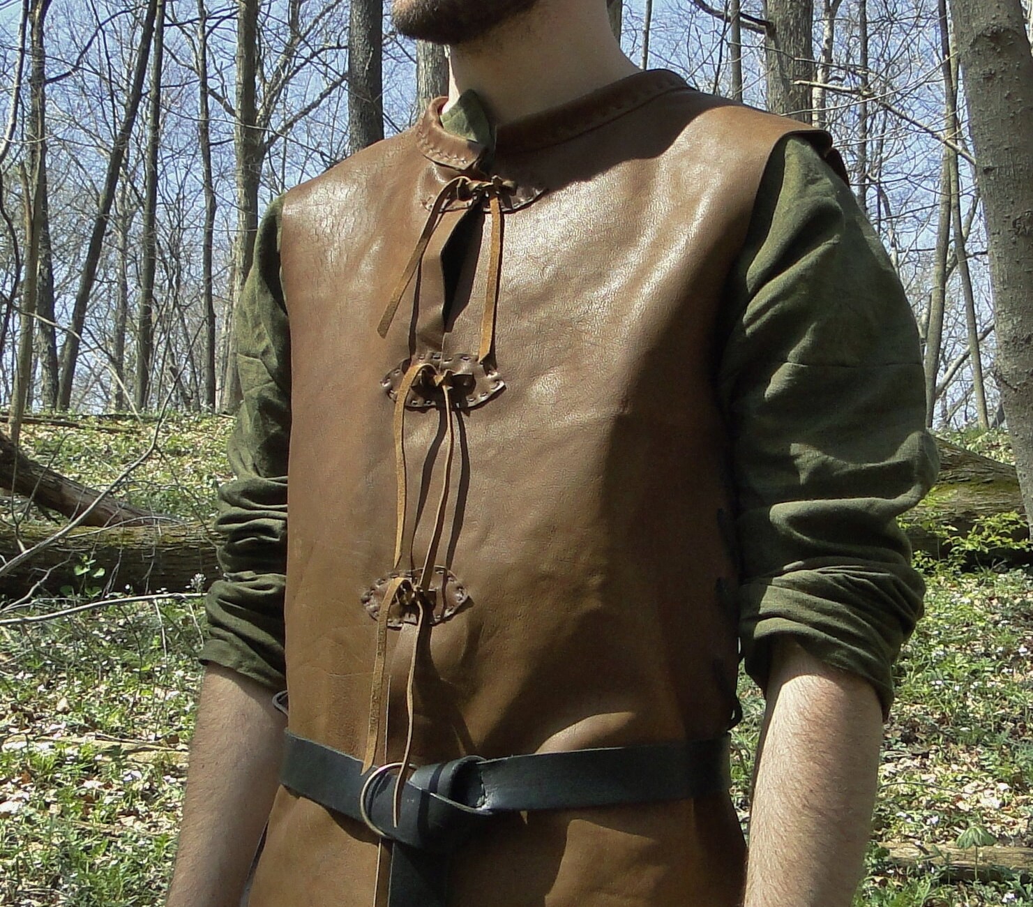 RESERVED for Rob Medieval Leather Tunic Jerkin Lace up