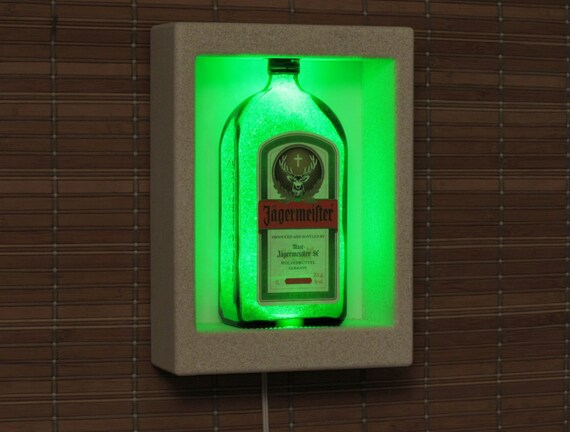 Items similar to Jagermeister Wall Mount LED Sconce Liquor Bottle Lamp Accent Light Bar Man Cave ...