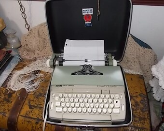 Electric Typewriter with Case, Smith-Corona Coronet Automatic Electric Typewriter with Case Type Writer, Vintage Office , Office Decor, :)S