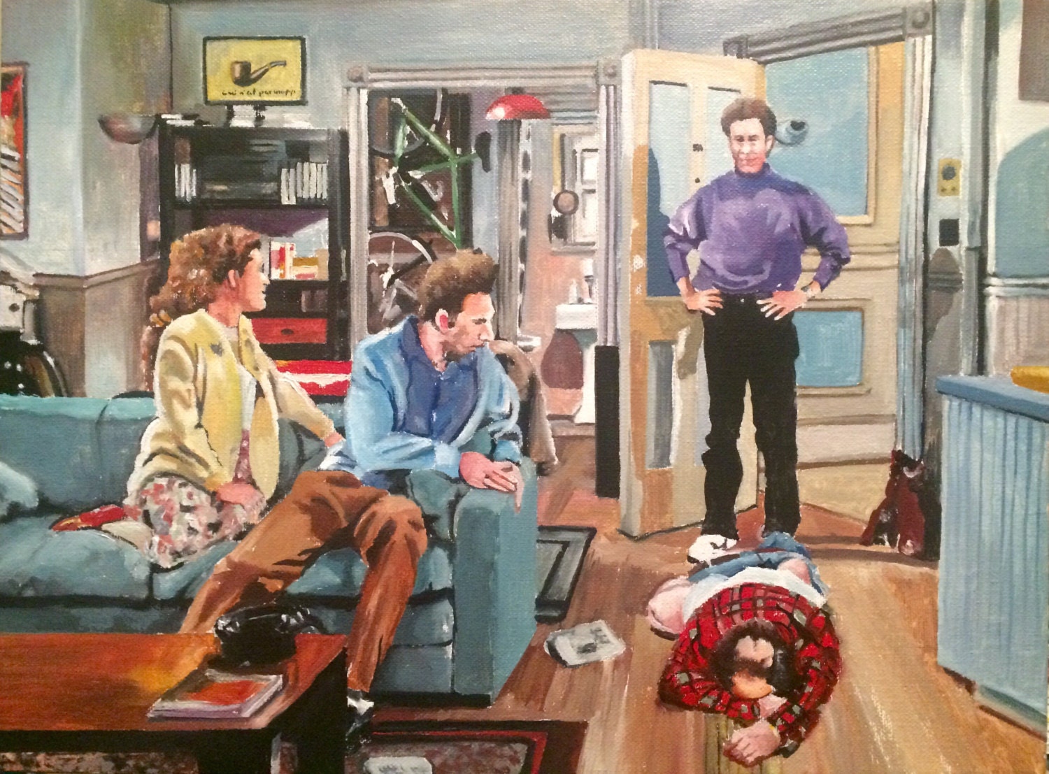 And you want to be my latex salesman Seinfeld oil painting And you want to be my latex salesman Seinfeld oil painting