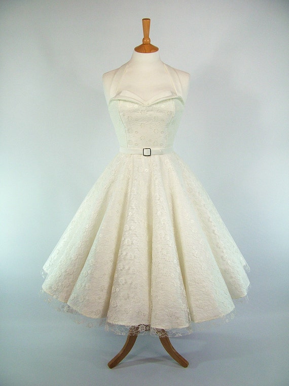 Items similar to Made To Measure Duchess Satin & Lace Full Circle Skirt ...