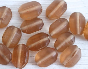 Vintage frosted antique pink glass beads