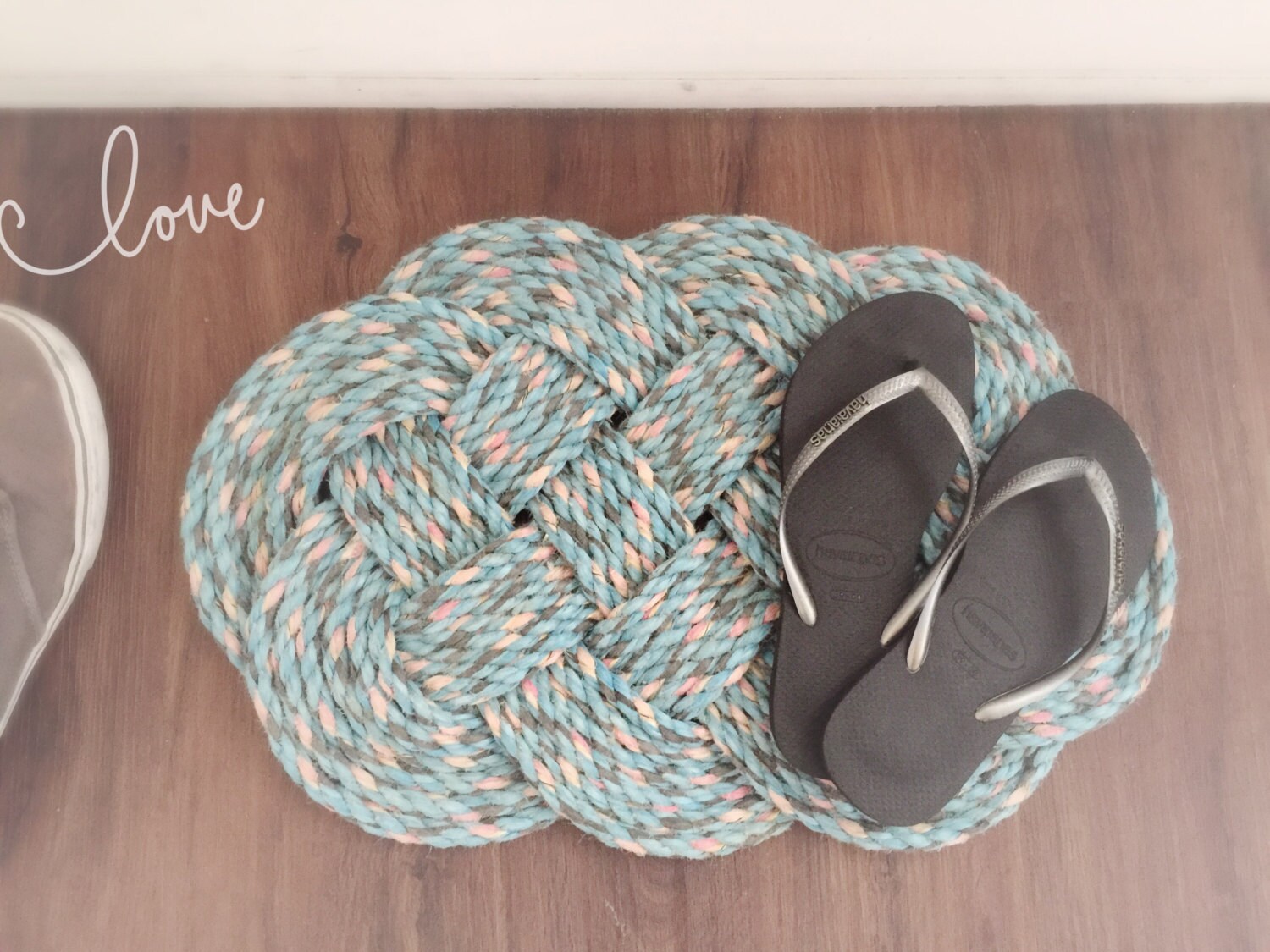 Nautical Rope Knot Door Mat Ocean Plait Deck Mat Reclaimed