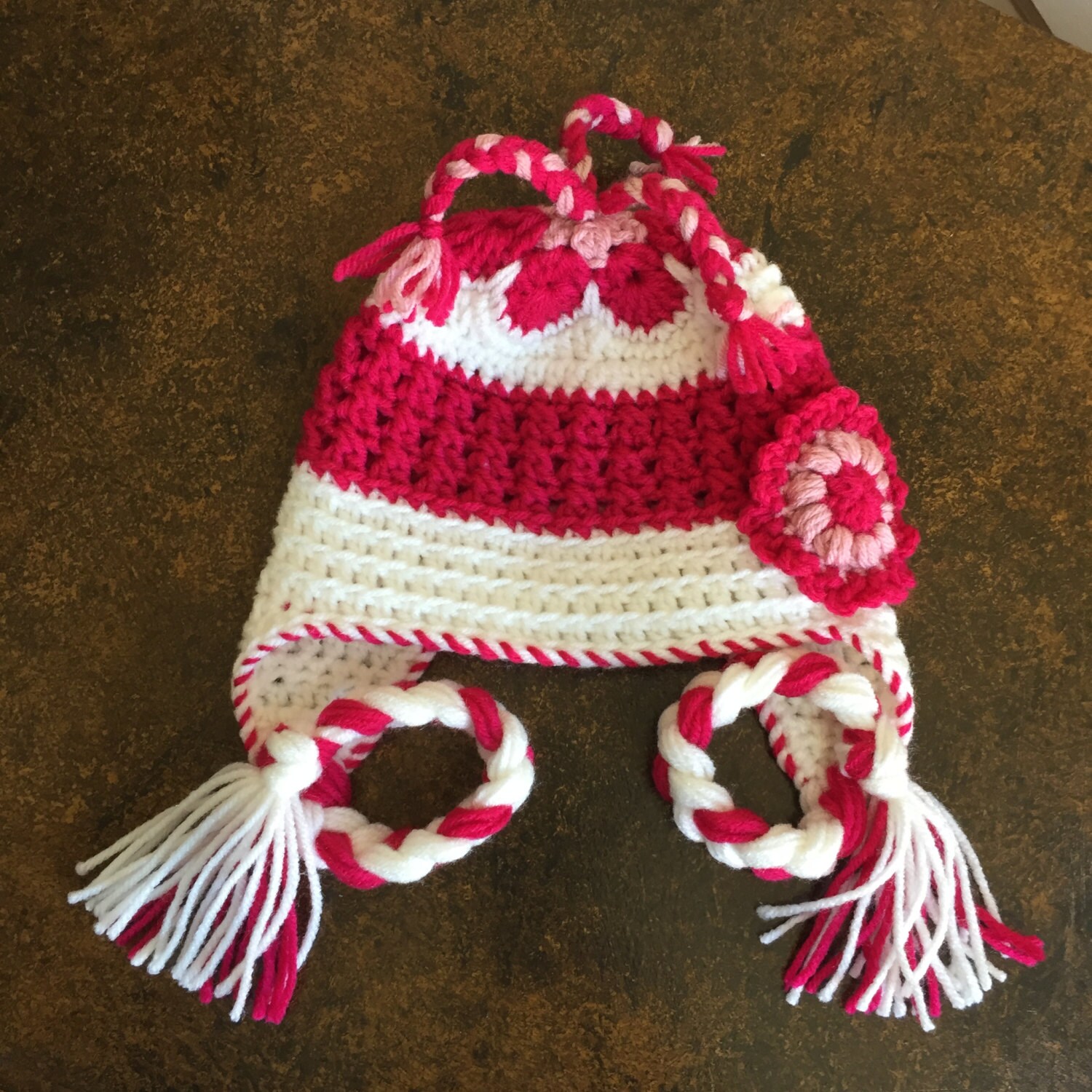 Crocheted baby hat Tassel Hat 612 months Baby girl