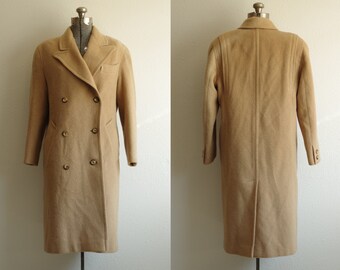 Elegant Fashions 100% Camel Hair Long Double Breasted Coat
