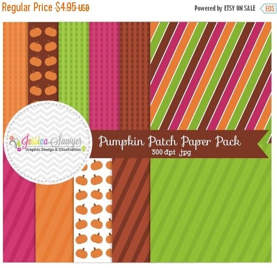 80% OFF - INSTANT DOWNLOAD, pumpkin patch digital papers, autumn backgrounds, for commercial use, invitations, greeting cards Il_570xn