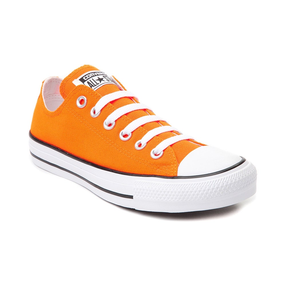 Converse Neon Orange Classic Canvas Low Top Custom Wedding w/