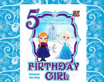 Princess Frozen Birthday Shirt Iron On – Printable Frozen Iron On Transfer - Frozen Princess Shirt Image