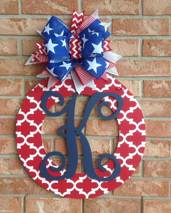 Labor Day Door Wreath Patrotic Decor Labor Day by TheRedWoodBarn