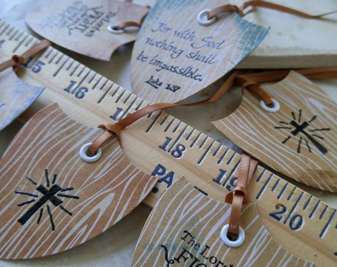 FLASH SALE Christian Gift Tags 24 gift tags Handmade gift tags Scripture Shield God Bible Verse Christian Gift Religious kraft tags