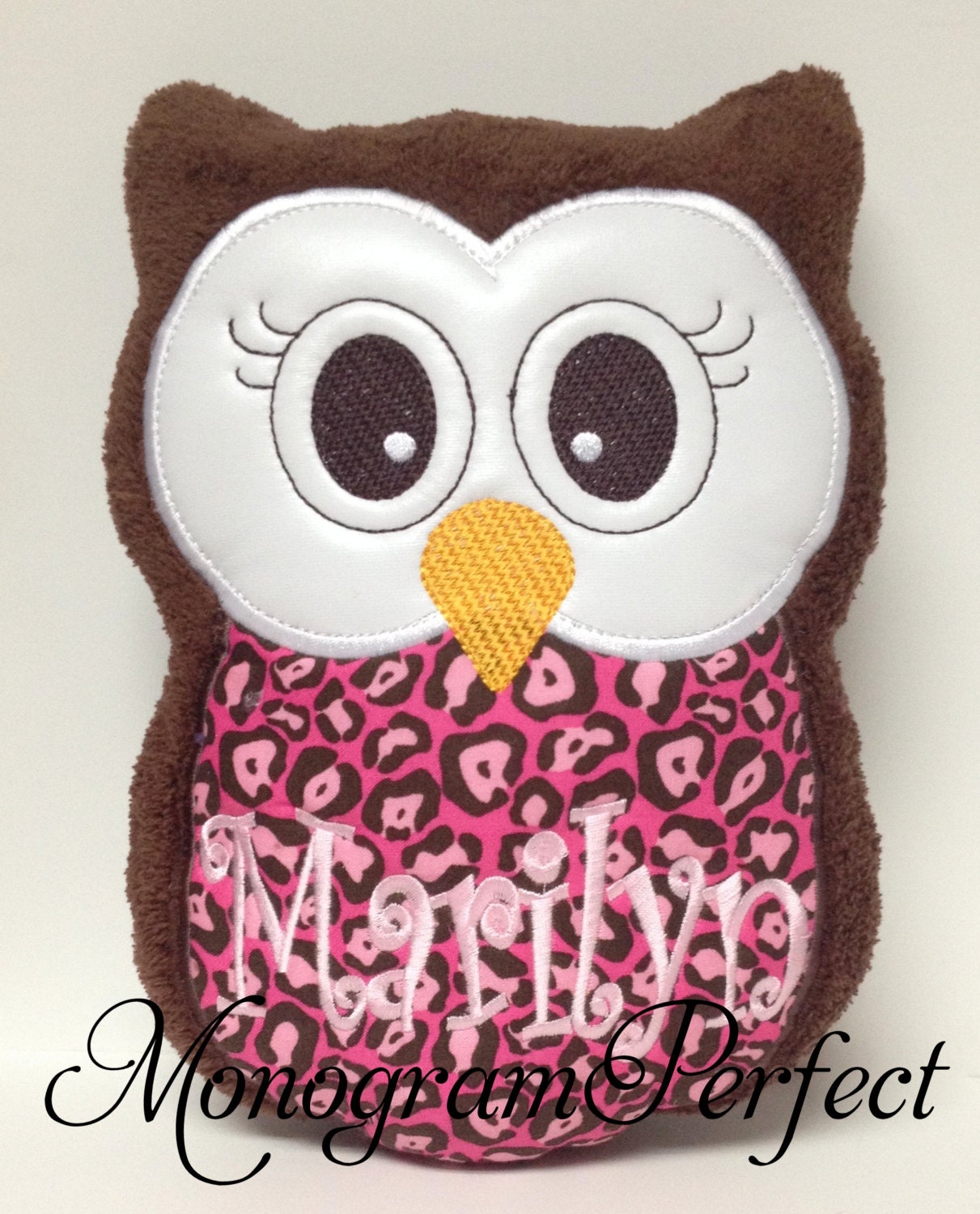Personalized Monogrammed Plush Owl Pillow Soft Toy