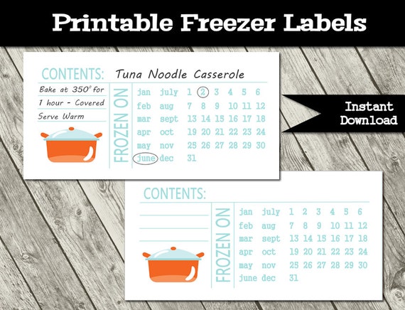 Printable Freezer Labels 2x4 Inches Plus Single Full Size