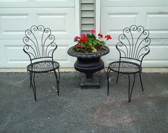 Curvy vintage iron patio chairs