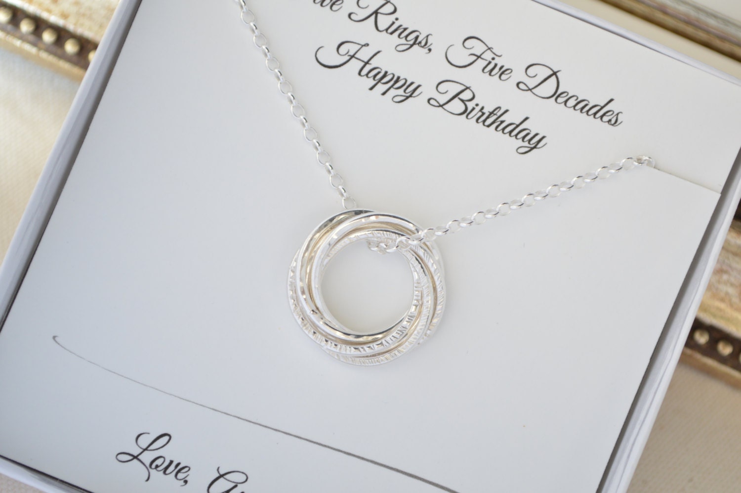 50th Birthday necklace for wife 50th Birthday gift for women