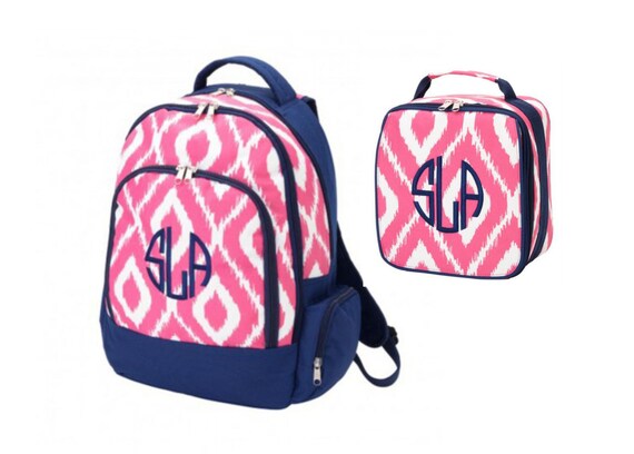 pink backpack with lunch bag