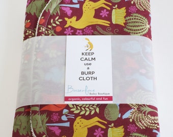 Organic Burp Cloth Set / Evening Meadow and Lily