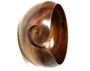 Kay's Crochet Shesham Wood Yarn Bowl 3"x6"