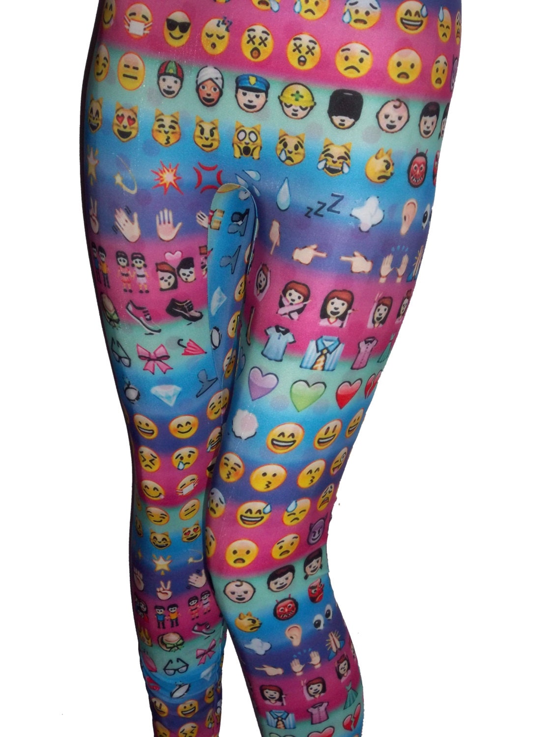 Youth Emoji Leggings on Colorful Background Girls Leggings