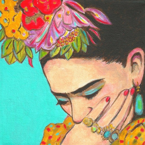 FRIDA Kahlo Print Mexican Folk Art Mexico Painting Frida   Il 570xN.999036134 L3xa 