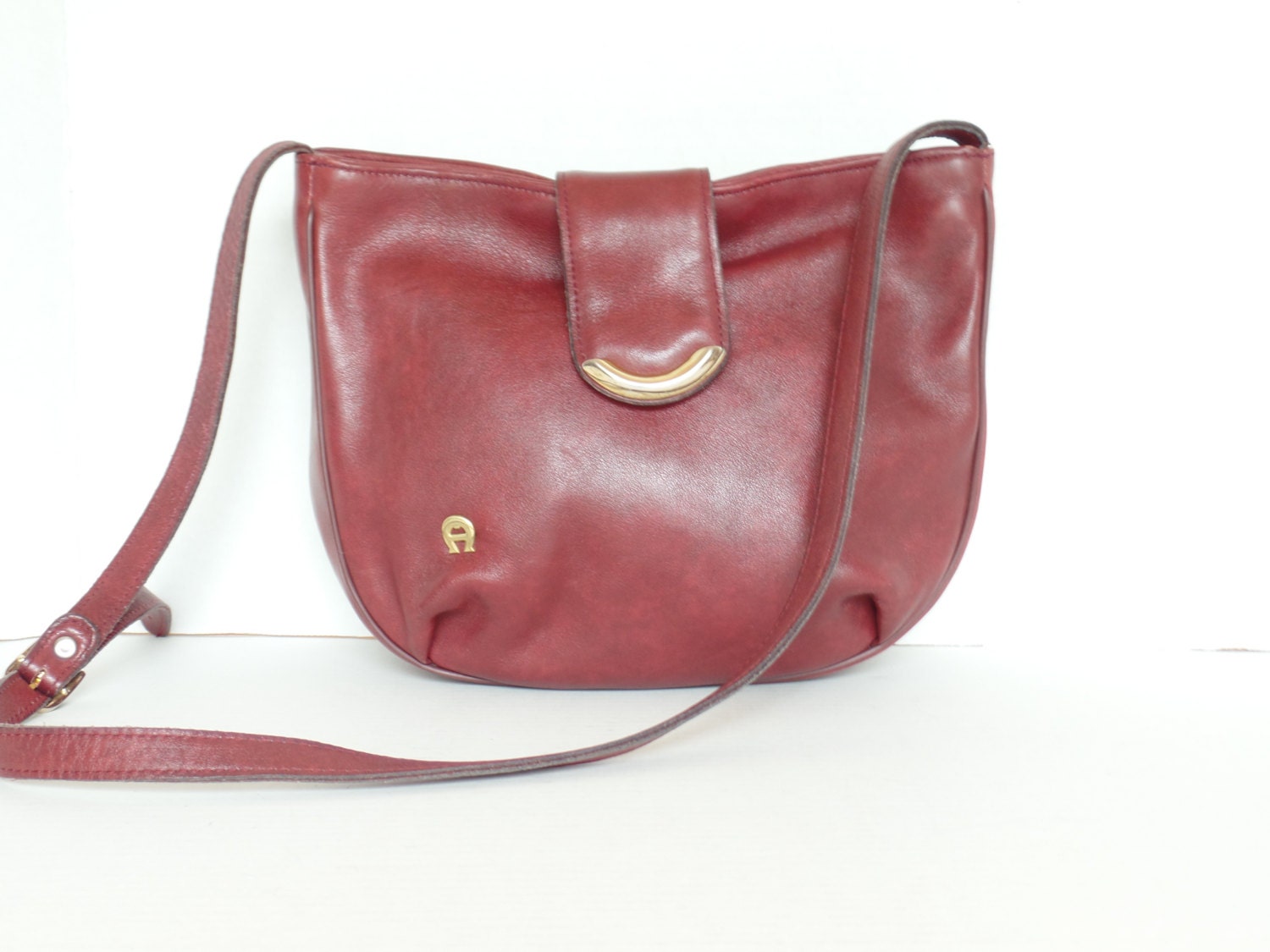 Vintage Etienne Aigner Purse Burgundy Leather by LumeAdoreVintage
