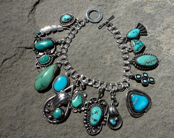 Native American Jewelry, Native American Charms, Navajo Jewelry, Navajo Bracelet, Native American Charm Bracelets, Vintage