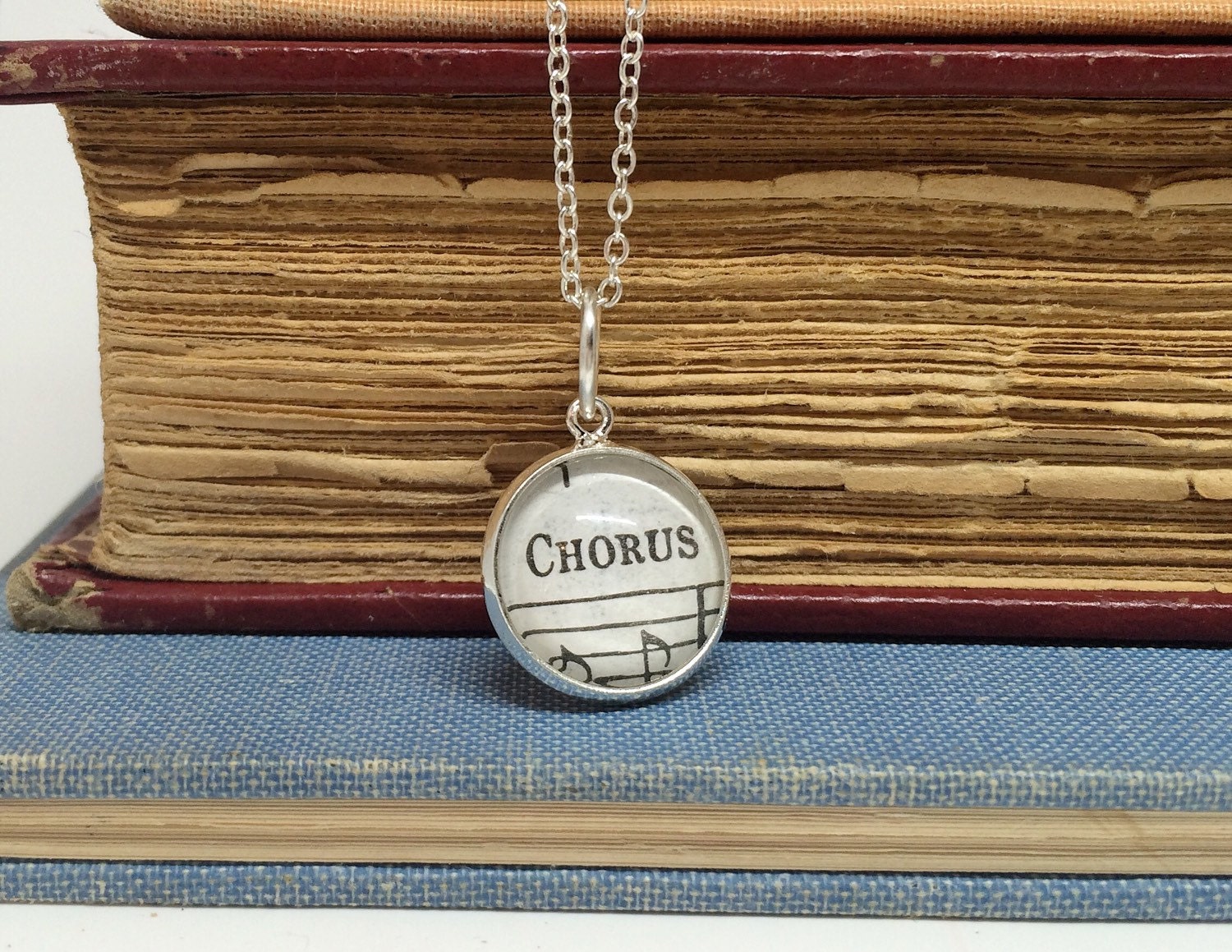 Chorus Necklace Choir Teacher Gift Upcycled Sheet by FavoringBrave