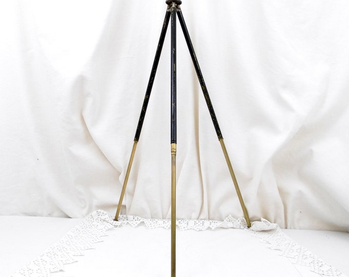 Antique Metal Telescopic Brass Photography Tripod, Vintage Photo Camera Accessories, Retro Metal Stand