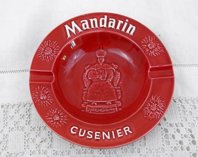 Vintage French Mid Century Ceramic Mandarin Cusenier Promotional Ashtray, Parisian Bistro Café Decor Smoking Collectibles, Tobacciana France Vintage French Mid Century Ceramic Mandarin Cusenier Promotional Ashtray, Parisian Bistro Café Decor Smoking Collectibles, Tobacciana France