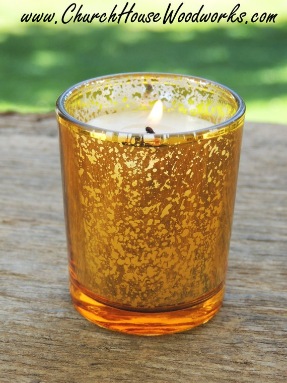 12 Gold Mercury Glass Votive Holders Candle Holders for