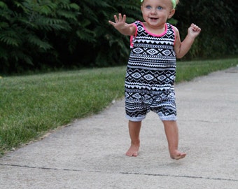 Toddler romper, baby romper, tank romper, hipster toddler outfit, baby girl, baby boy, jumpsuit, bodysuit, harem, hipster, sleeveless romper