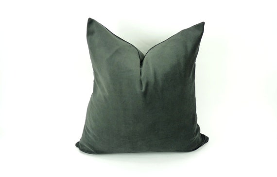 charcoal grey velvet // smokey grey velvet pillow by ...