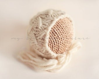 Newborn {Wild Oats} Knit Bonnet, Newborn Photography Prop, Several Color Options