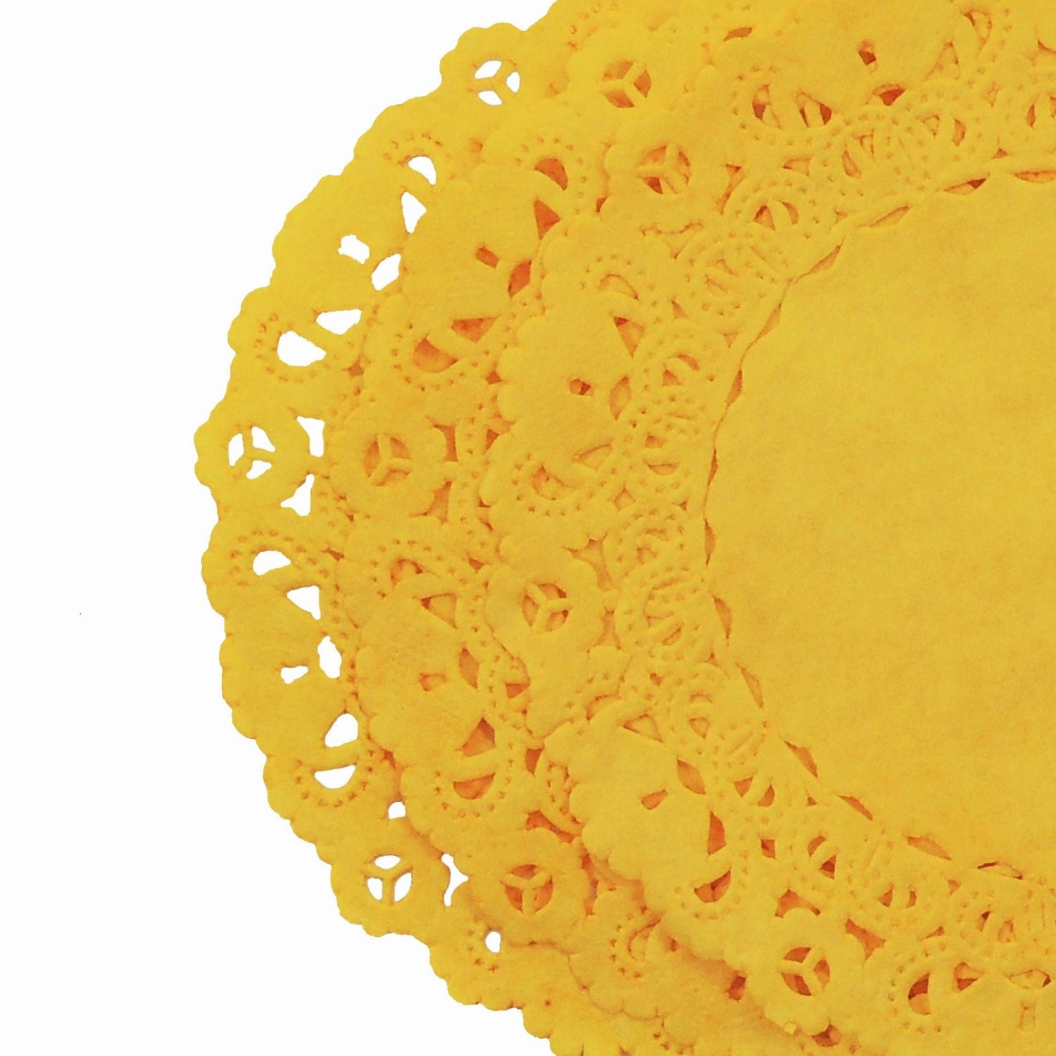 GOLDEN YELLOW Paper Lace Doilies 4 5 6