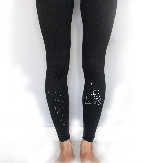 Fox women leggings footless funky tights unique by ARTsyClothing
