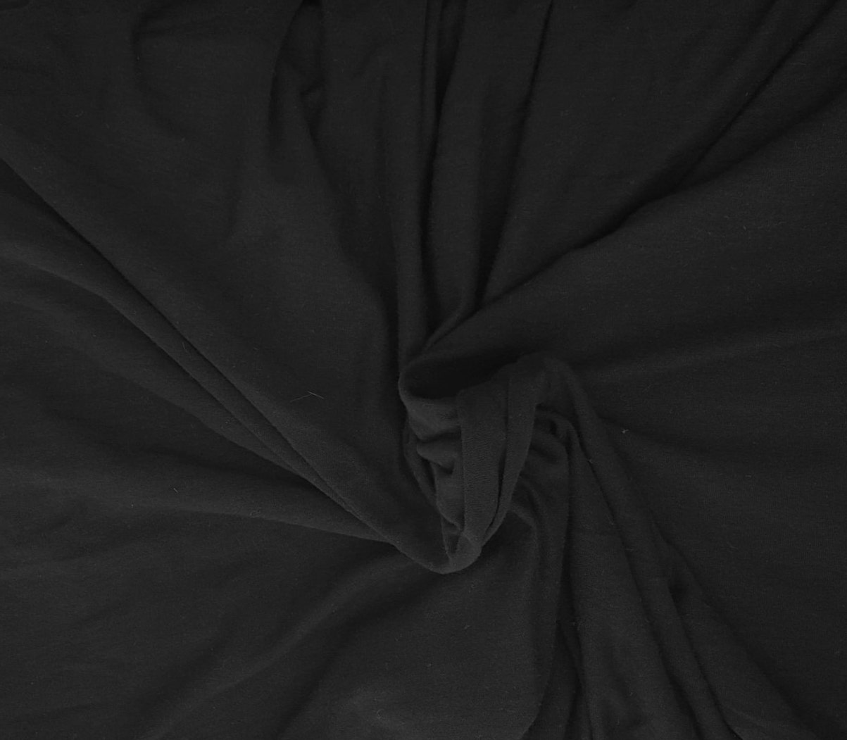 Black Hemp Organic Cotton Fabric Jersey Knit Fabric by the