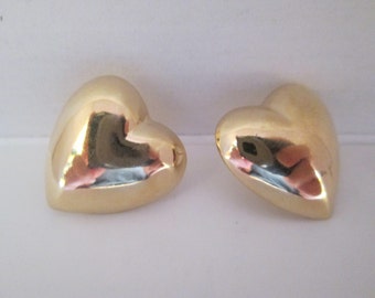Gold Heart Post Earrings