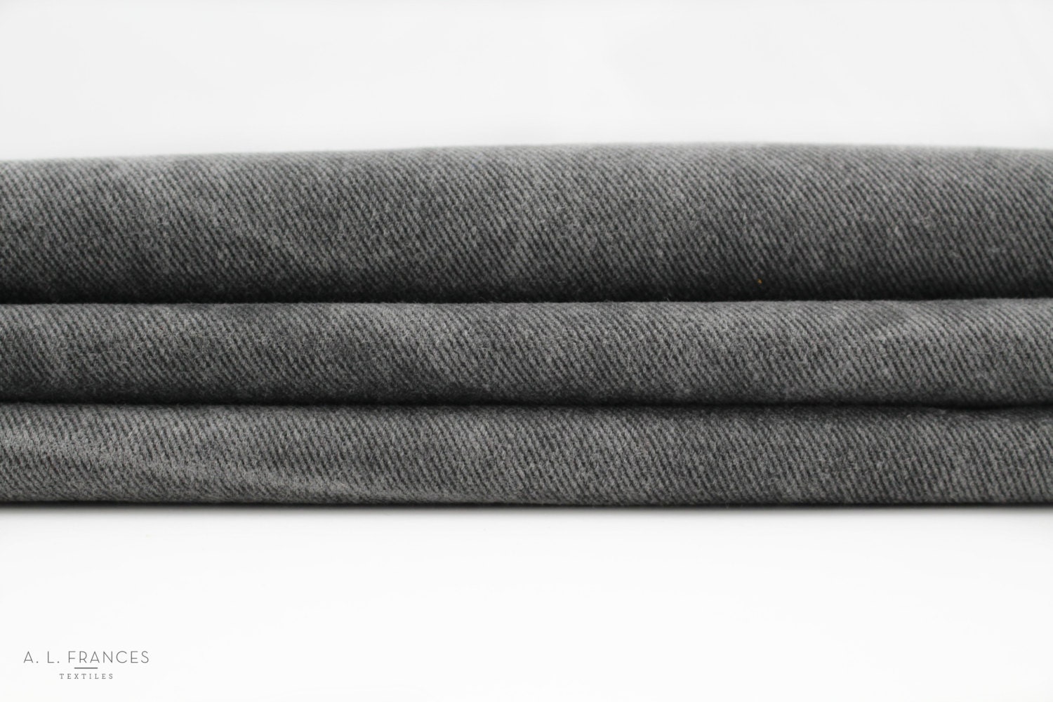 Waxed Cotton Denim Fabric Storm Grey Distressed 12 oz. 62