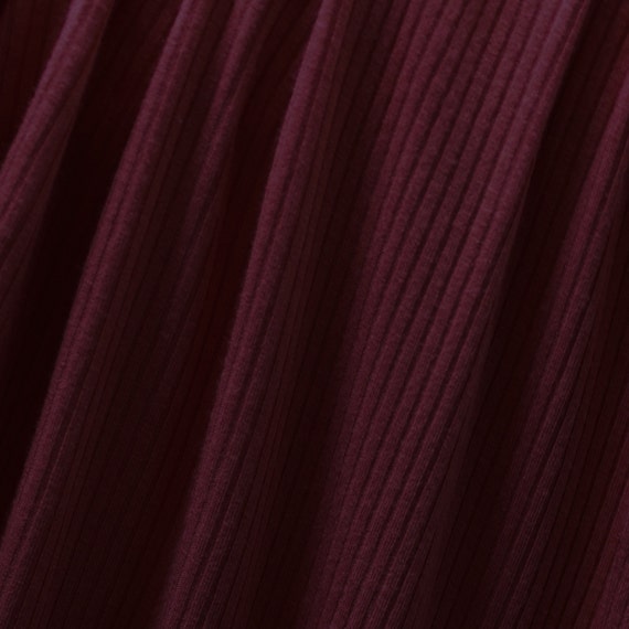 Burgundy Thermal Rib Knit Fabric Clothing's DIY