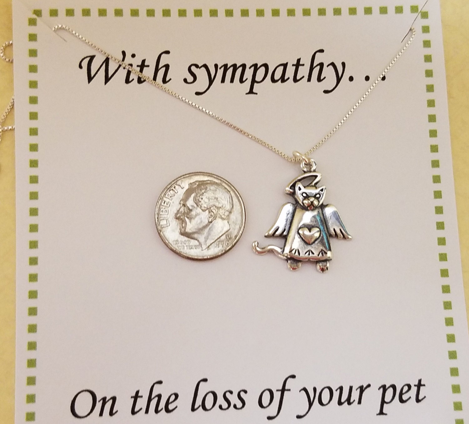 Loss of Cat Sympathy Gift Necklace Sterling Silver Jewelry