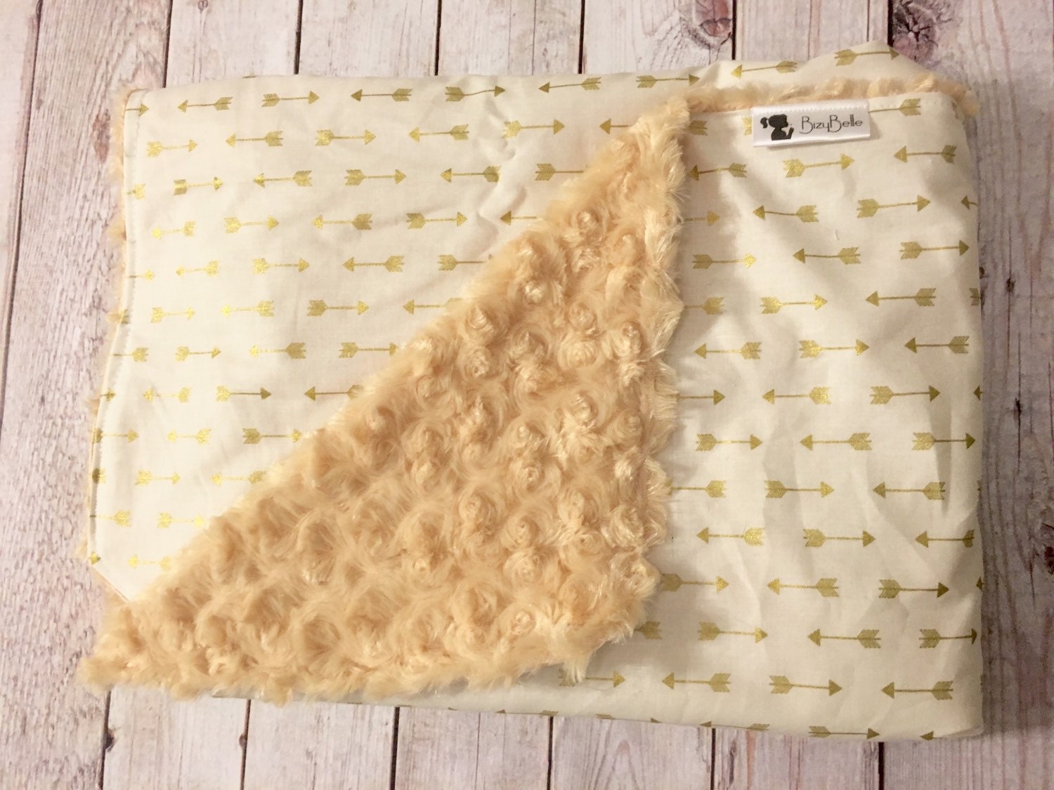 Gender Neutral Baby Blanket Chic Baby Blanket in Gold by BizyBelle