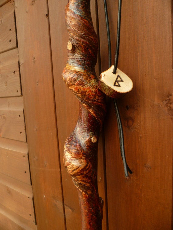 Birch wood Hiking staff/Wizard staff with a natural twist and