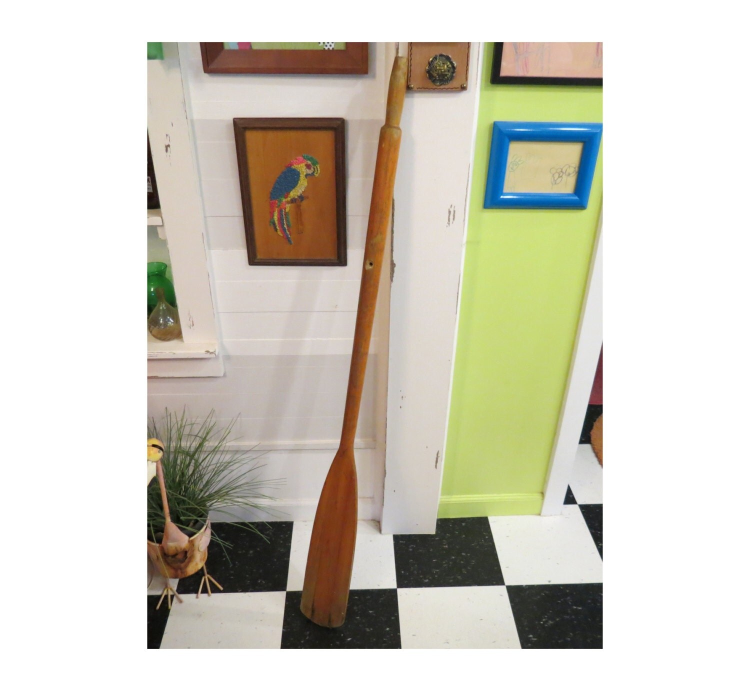 Vintage Wooden Boat Oar . Nautical Wall Decor . Beach or Lake